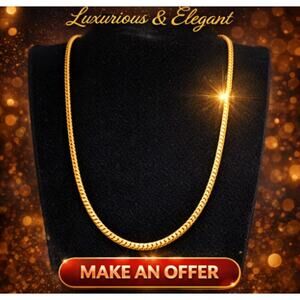 VTG Women's Ramada Gold Tone Necklace Thin Serpintine Link Neckchain Jewelry NEW